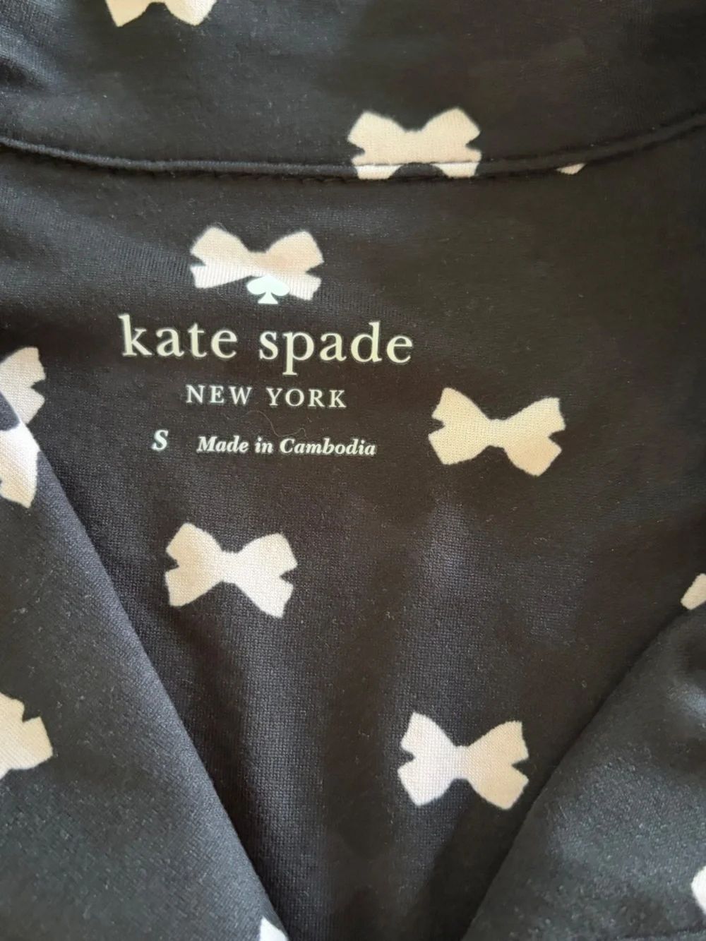 Kate Spade New York Bows Pajama Set Black White NWT womens size small soft comfy